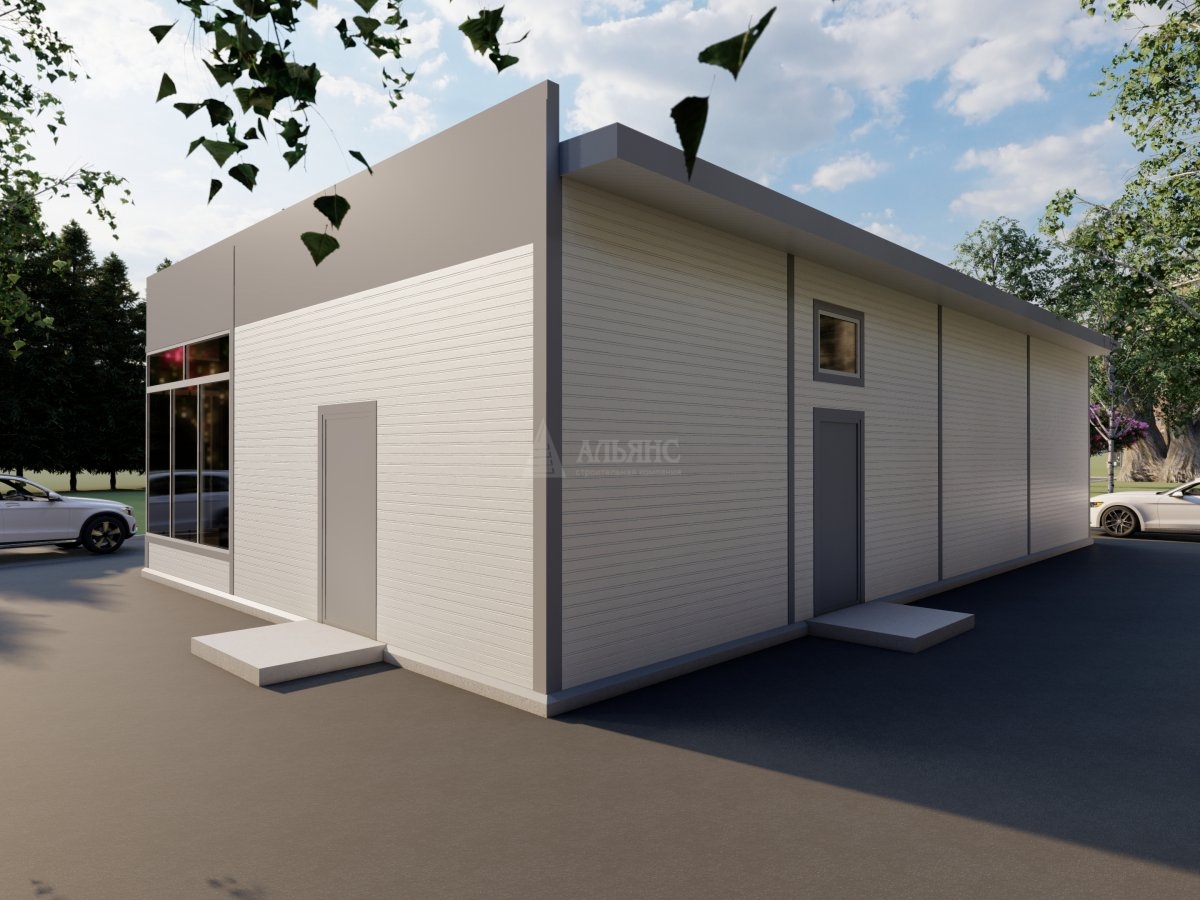 3D визуализация Автосервис-магазин из сэндвич-панелей - фото 4