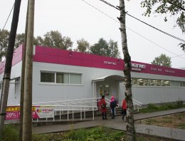 Магазин площадью 900 м2 из сэндвич-панелей, построенная компанией Альянс - Магазин площадью 900 м2, г. Емва, Республика Коми, 900 кв.м. магазин